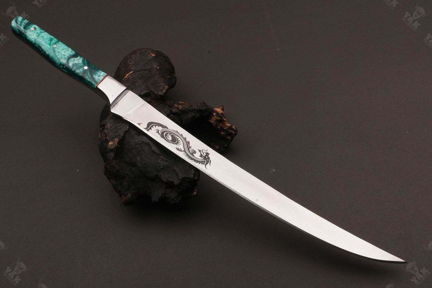 14" Custom Handmade D2 Steel Best Fillet Knife Fish Fillet Knife With Resin Handle