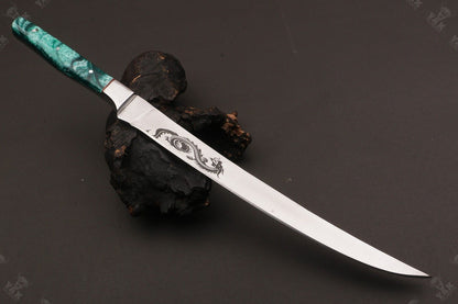 14" Custom Handmade D2 Steel Best Fillet Knife Fish Fillet Knife With Resin Handle