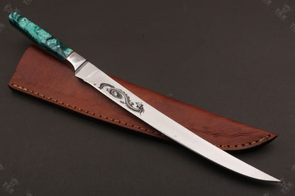 14" Custom Handmade D2 Steel Best Fillet Knife Fish Fillet Knife With Resin Handle