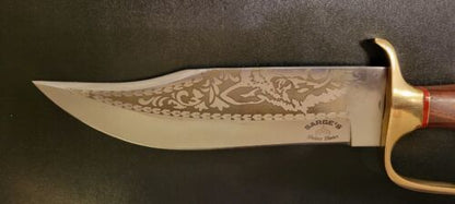 Handmade D2 Steel Hunting Bowie Knife | 16" Stag Crown Handle with Leather Sheath