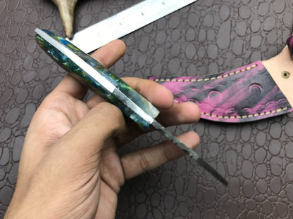 Handmade Best Damascus Karambit Knife Full Tang Damascus Steel Karambit with Resin Handle