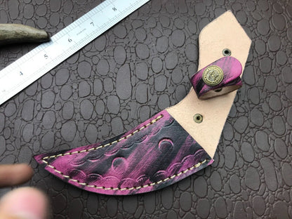 Handmade Best Damascus Karambit Knife Full Tang Damascus Steel Karambit with Resin Handle