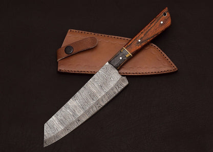 Handmade Damascus Steel 13" Chef Knife | Outdoor Hunting & Kitchen Knife with Pakka Wood Handle