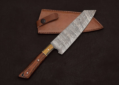 Handmade Damascus Steel 13" Chef Knife | Outdoor Hunting & Kitchen Knife with Pakka Wood Handle