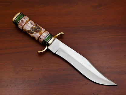 12-Inch Handmade D2 Clip Point Fixed Blade Hunting Bowie Knife