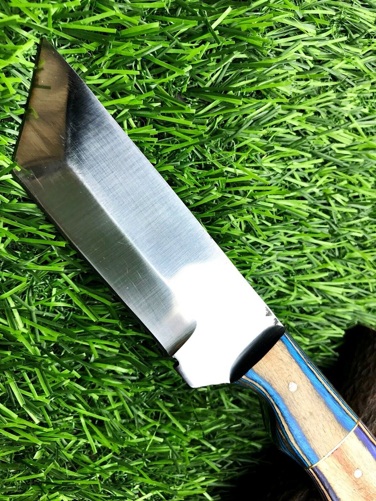 8" Handmade Stainless Steel Skinner Knife – Hunting & Survival Blade with Leather Sheath