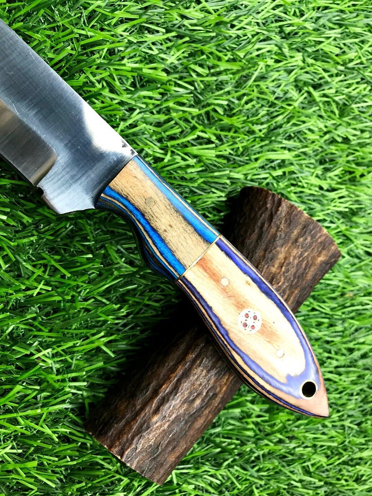 8" Handmade Stainless Steel Skinner Knife – Hunting & Survival Blade with Leather Sheath