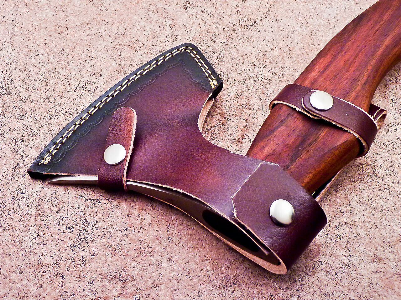 Hand Forged Viking Bearded Axe – 16 Inch Carbon Steel Hatchet with Olive Wood Handle