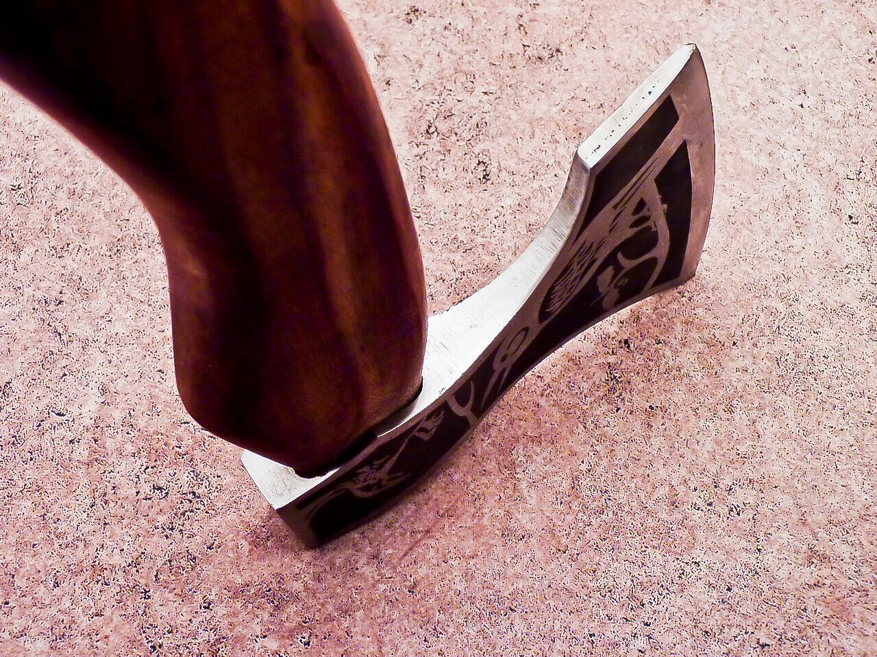 Hand Forged Viking Bearded Axe – 16 Inch Carbon Steel Hatchet with Olive Wood Handle