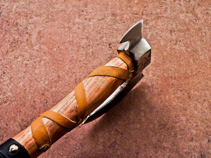 Handmade Carbon Steel Viking Axe – Bearded Camping Hatchet Tomahawk 14.5"
