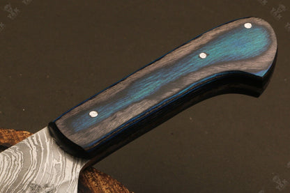 12" Custom Hand Forged Twist Damascus Steel Chef Knife for Kitchen Use