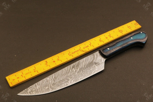 12" Custom Hand Forged Twist Damascus Steel Chef Knife for Kitchen Use
