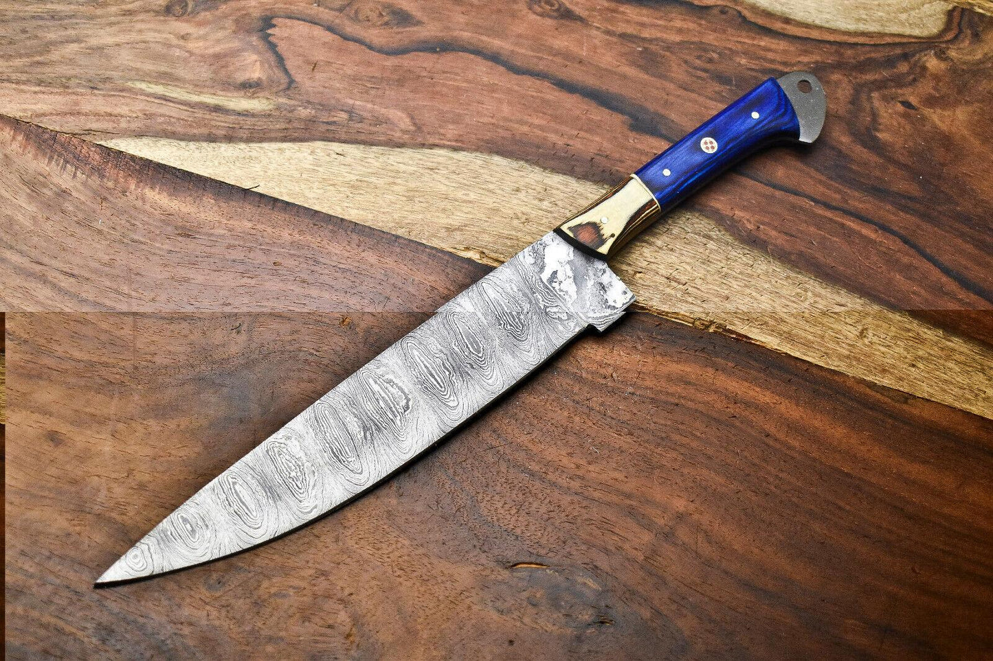 Custom Handmade Damascus Steel Chef Knife Set 9"-13" | Twist Pattern Kitchen Knives