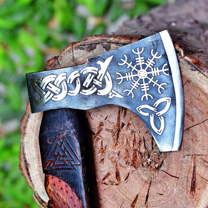Custom Made Viking Hatchet Tomahawk Hand Forged Carbon Steel with Cocobolo Wood Handle