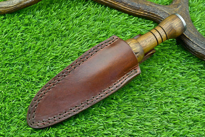 9" Handmade Damascus Steel Bowie Dagger Knife with Natural Wood Handle