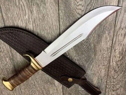 18" Custom Handmade D2 Steel High Polish Crocodile Dundee Hunting Bowie Knife