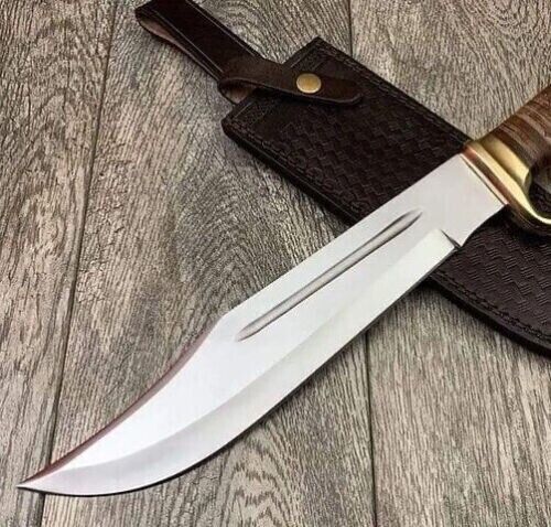 18" Custom Handmade D2 Steel High Polish Crocodile Dundee Hunting Bowie Knife