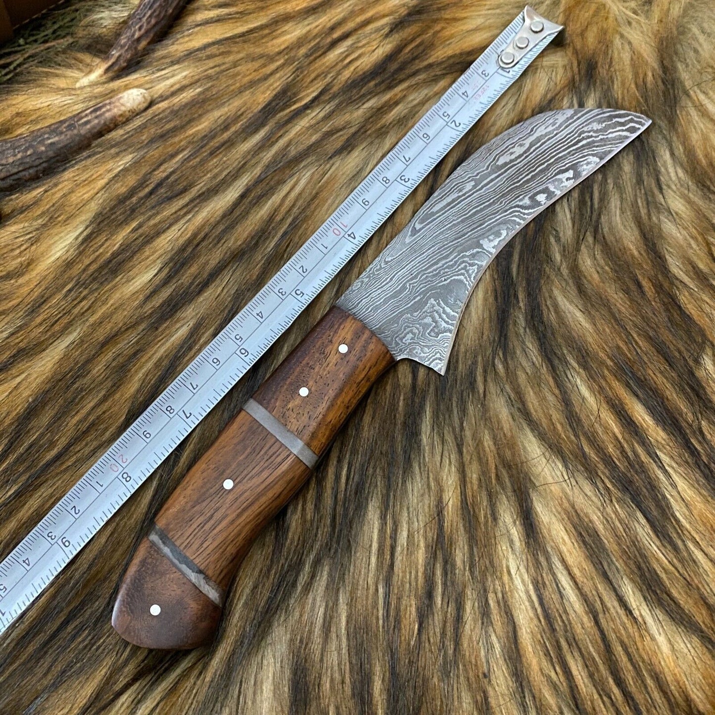 Custom Hand Forged Damascus Steel 4-Piece Kitchen Chef Knife Set with Leather Sheath Roll