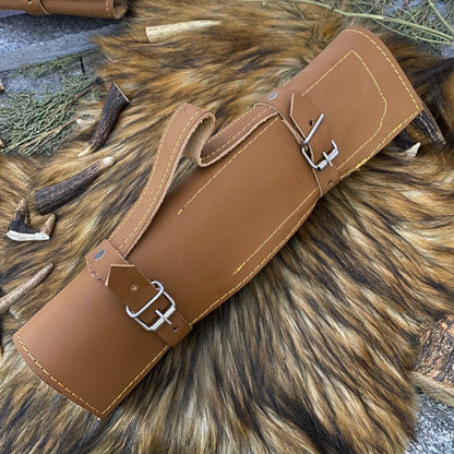 Custom Hand Forged Damascus Steel 4-Piece Kitchen Chef Knife Set with Leather Sheath Roll