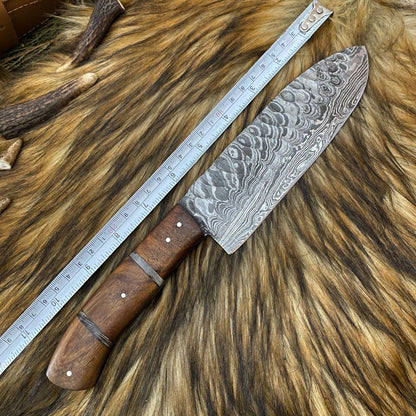 Custom Hand Forged Damascus Steel 4-Piece Kitchen Chef Knife Set with Leather Sheath Roll
