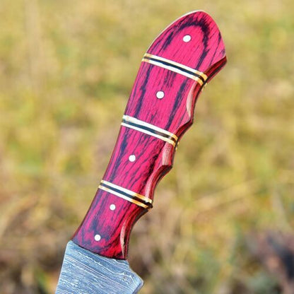 12" Handmade Damascus Steel Chef Fillet Knife Kitchen Knife with Wood Handle & Sheath