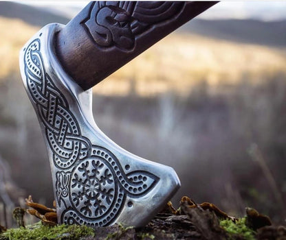 18" Dragon Engraved Hatchet Hand Forged High Carbon Steel Throwing Viking Axe
