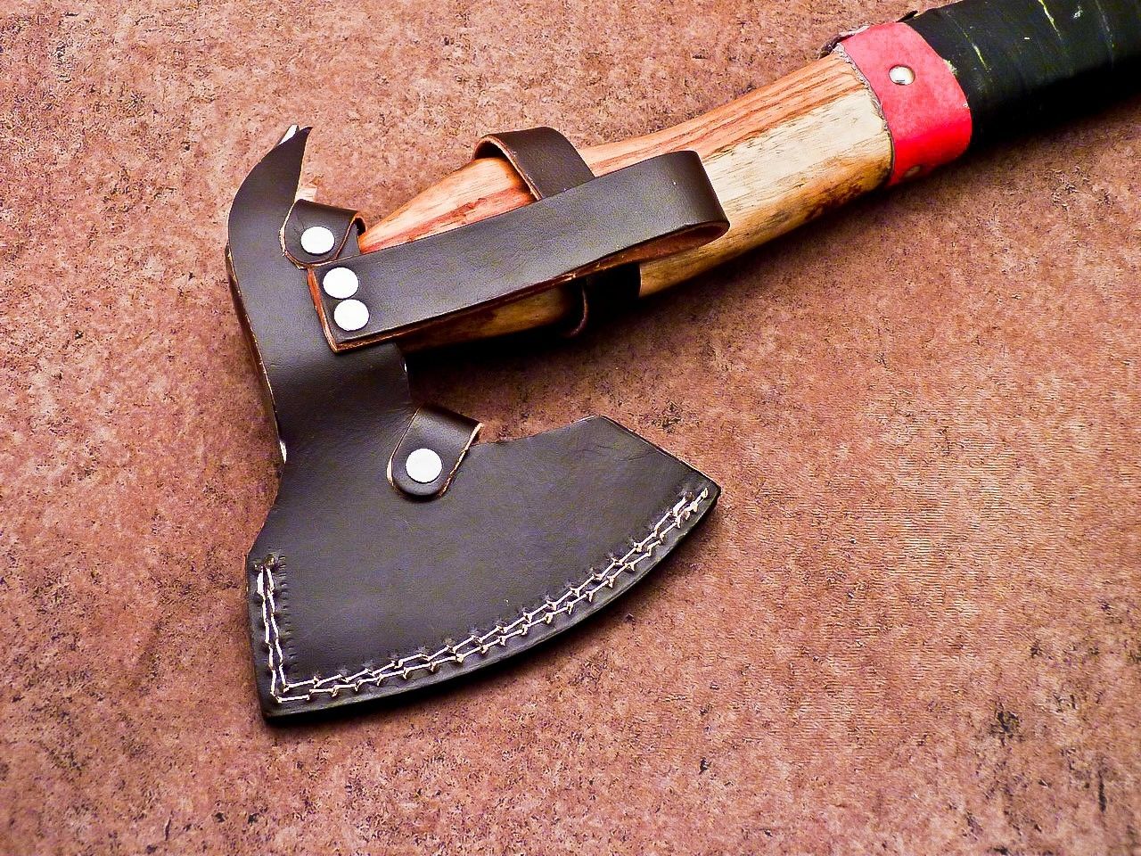 Custom Handmade Carbon Steel Viking Axe – Bearded Camping Hatchet Tomahawk 16"