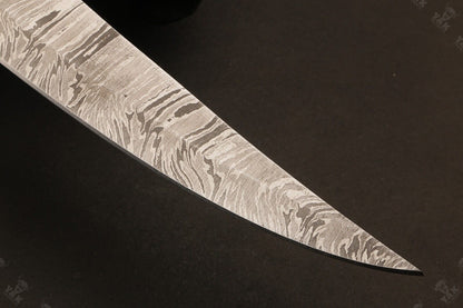 13" Hand Forged Damascus Fillet Knife Fire Fillet Knife with Leather Sheath