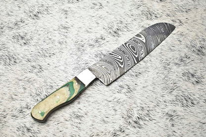 Fine Custom Handmade Damascus Steel Blade Chef Knife Full Tang Sport Knife
