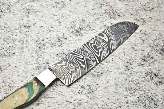Fine Custom Handmade Damascus Steel Blade Chef Knife Full Tang Sport Knife