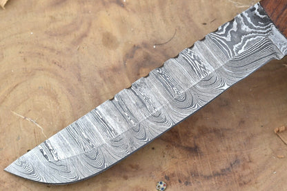 11" Custom Handmade Forged Damascus Steel Kitchen Chef Knife with Rose Wood & Dollar Sheet Handle