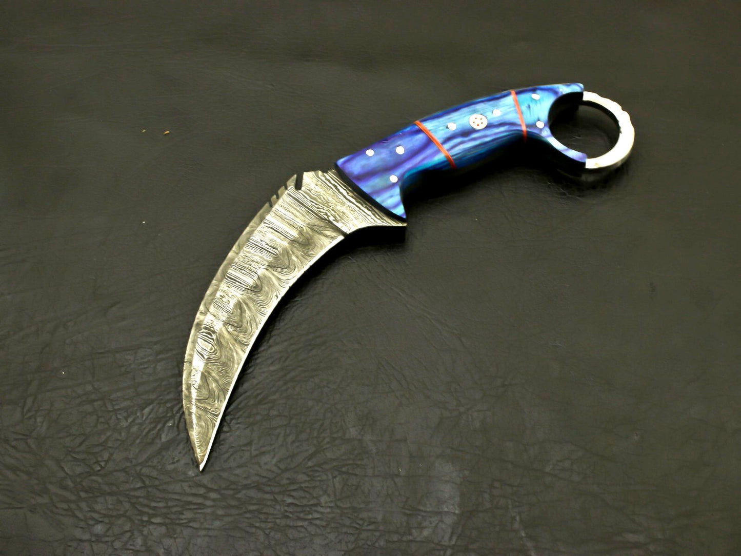 8"Handmade Damascus Karambit Knife Best Karambit Hunting Knife with Pakkawood Handle