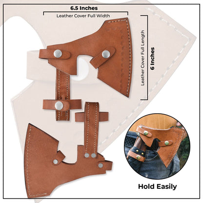 Hand Forged Damascus Steel Viking Bearded Axe Battle Ready Camping Hatchet with Leather Sheath
