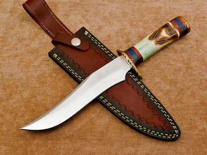 Handmade D2 Clip Point Fixed Blade Bowie Knife – 12-Inch Hunting & Survival Knife