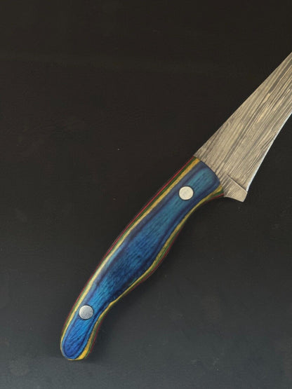 12" Hand Forged Damascus Steel Kitchen Fillet Knife With Pakka Wood Handle