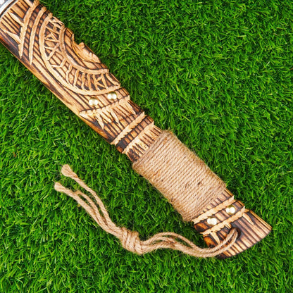 Handmade Ragnar Bearded Viking Axe Carbon Steel Battle Hatchet for Camping with Leather Sheath