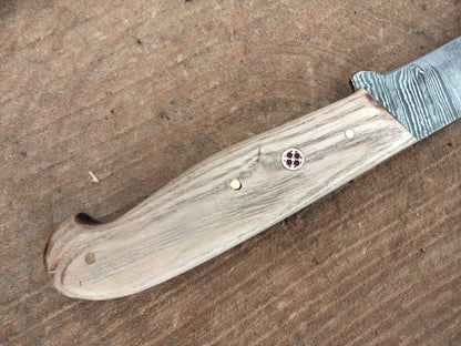 Custom Handmade Damascus Fillet Knife Damascus Steel Knife W/Leather Sheath