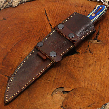 11" Custom Handmade Damascus Fillet Knife Fire Damascus Steel Fillet Knife