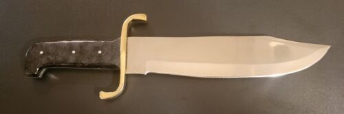 Handmade D2 Steel Outdoor Hunting Survival Bowie Knife | 16" Bull Horn Handle with Leather Sheath