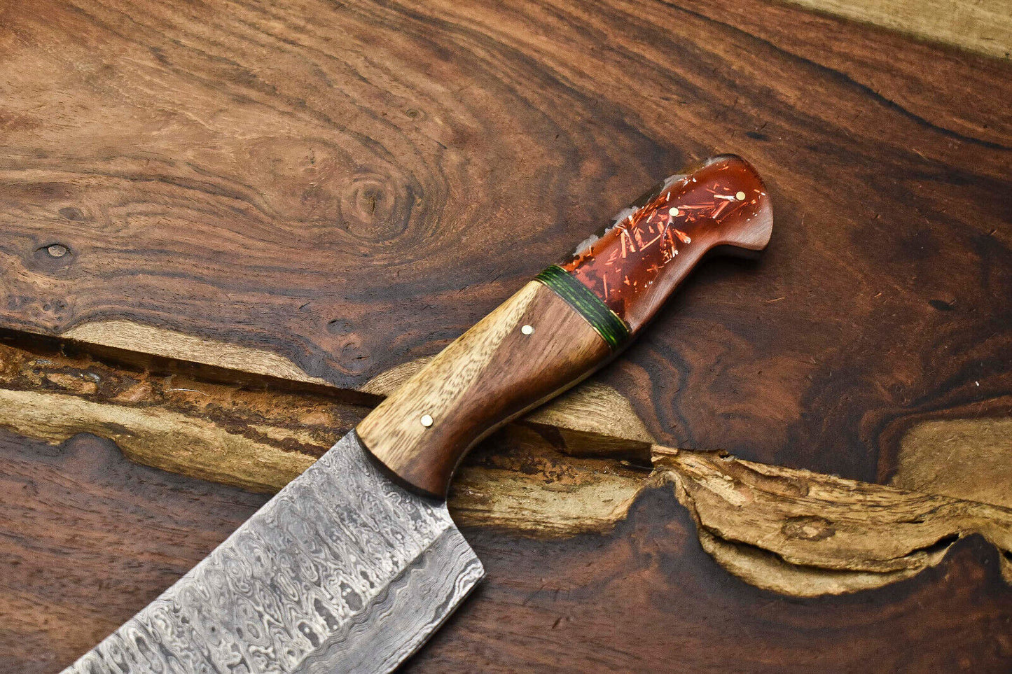 12" Custom Handmade Damascus Steel Chef Knife – Full Tang