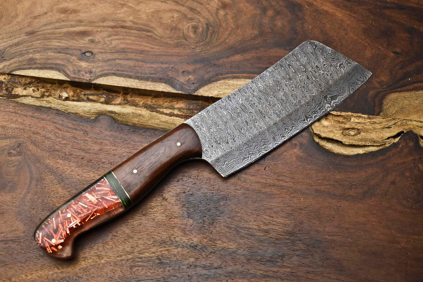 12" Custom Handmade Damascus Steel Chef Knife – Full Tang