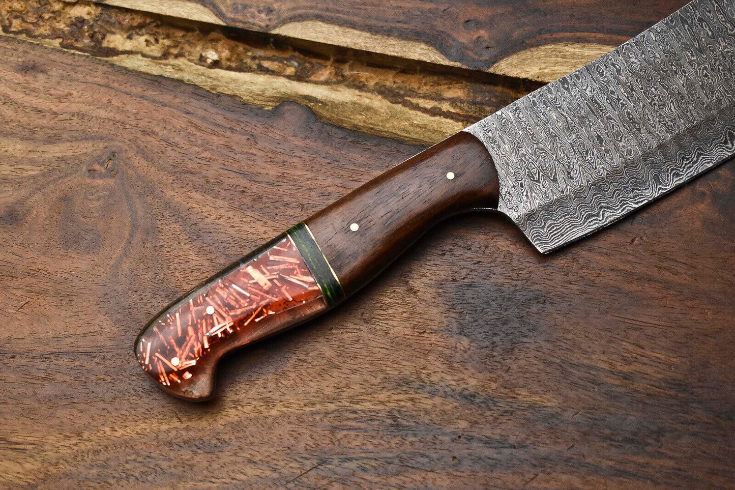 12" Custom Handmade Damascus Steel Chef Knife – Full Tang