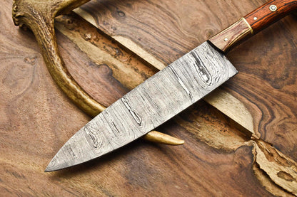 12.0" Handmade Damascus Steel Blade Kitchen Chef Knife – Full Tang, Artisan Forged