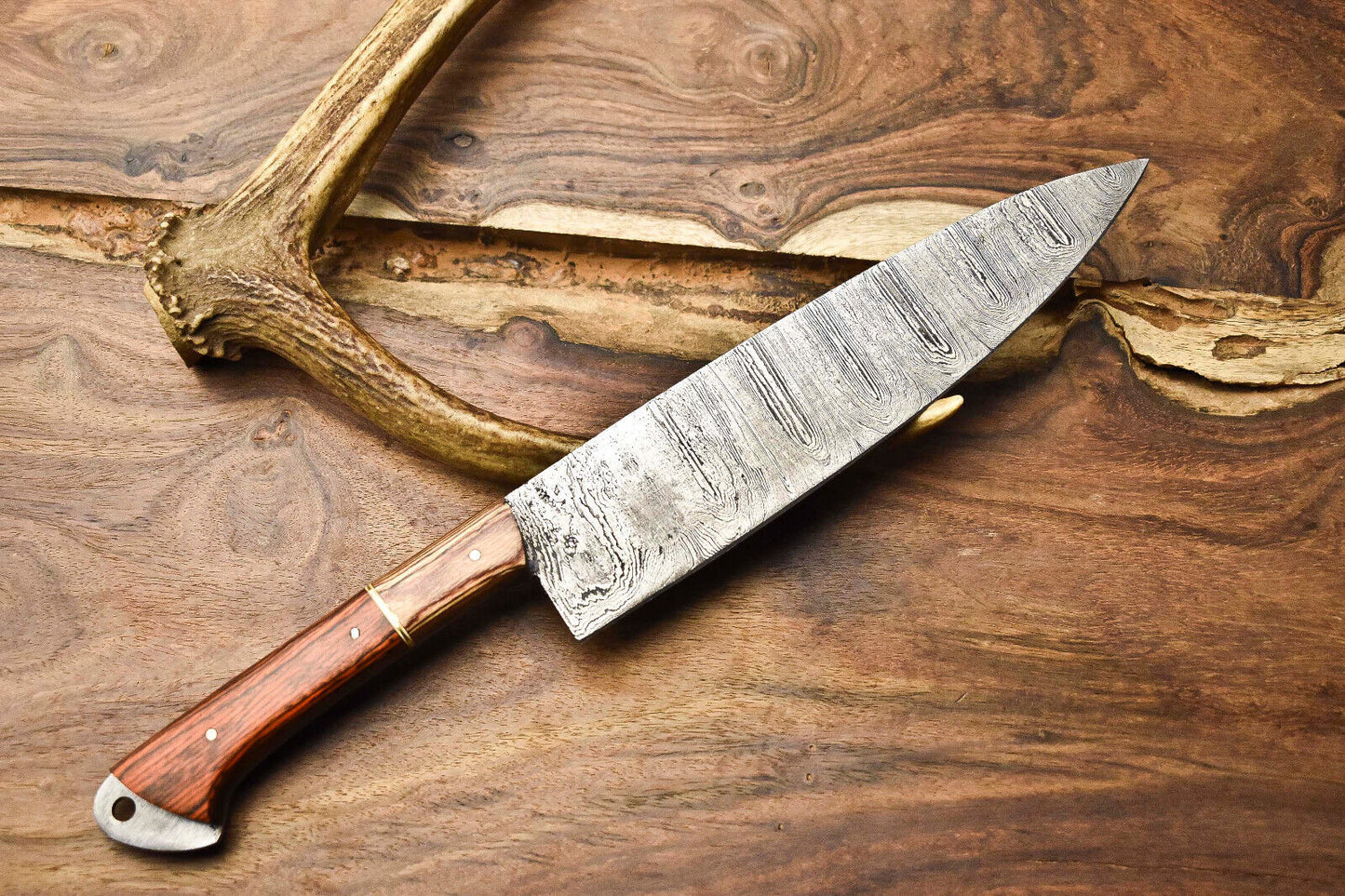 12.0" Handmade Damascus Steel Blade Kitchen Chef Knife – Full Tang, Artisan Forged