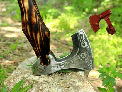 Handmade Gift Shaft Carbon Steel Throwing Viking Axe – Hatchets & Hand-Forged Axes