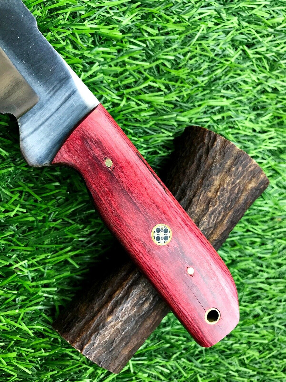 9" Forged Stainless Steel Bowie Knife – Survival Hunting Blade with Leather Sheath