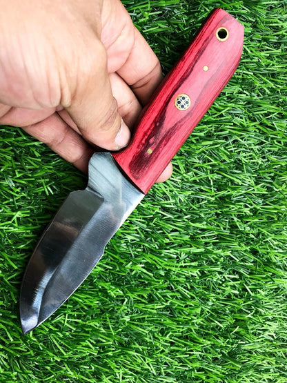 9" Forged Stainless Steel Bowie Knife – Survival Hunting Blade with Leather Sheath