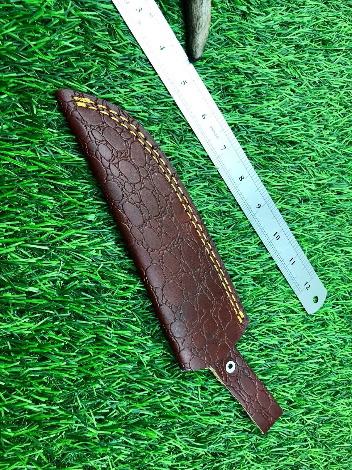 9" Forged Stainless Steel Bowie Knife – Survival Hunting Blade with Leather Sheath