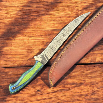 12" Handmade Knife Premium Damascus Fillet Knife & Kitchen Fillet Knife With wood handle