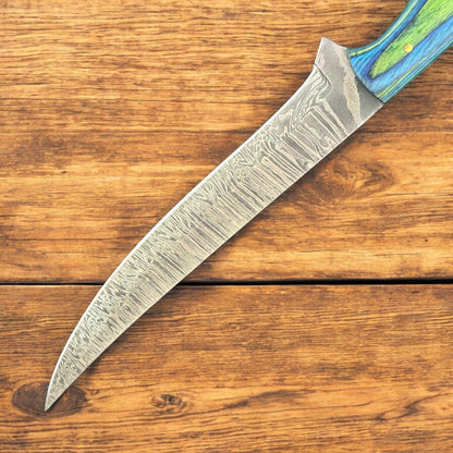 12" Handmade Knife Premium Damascus Fillet Knife & Kitchen Fillet Knife With wood handle